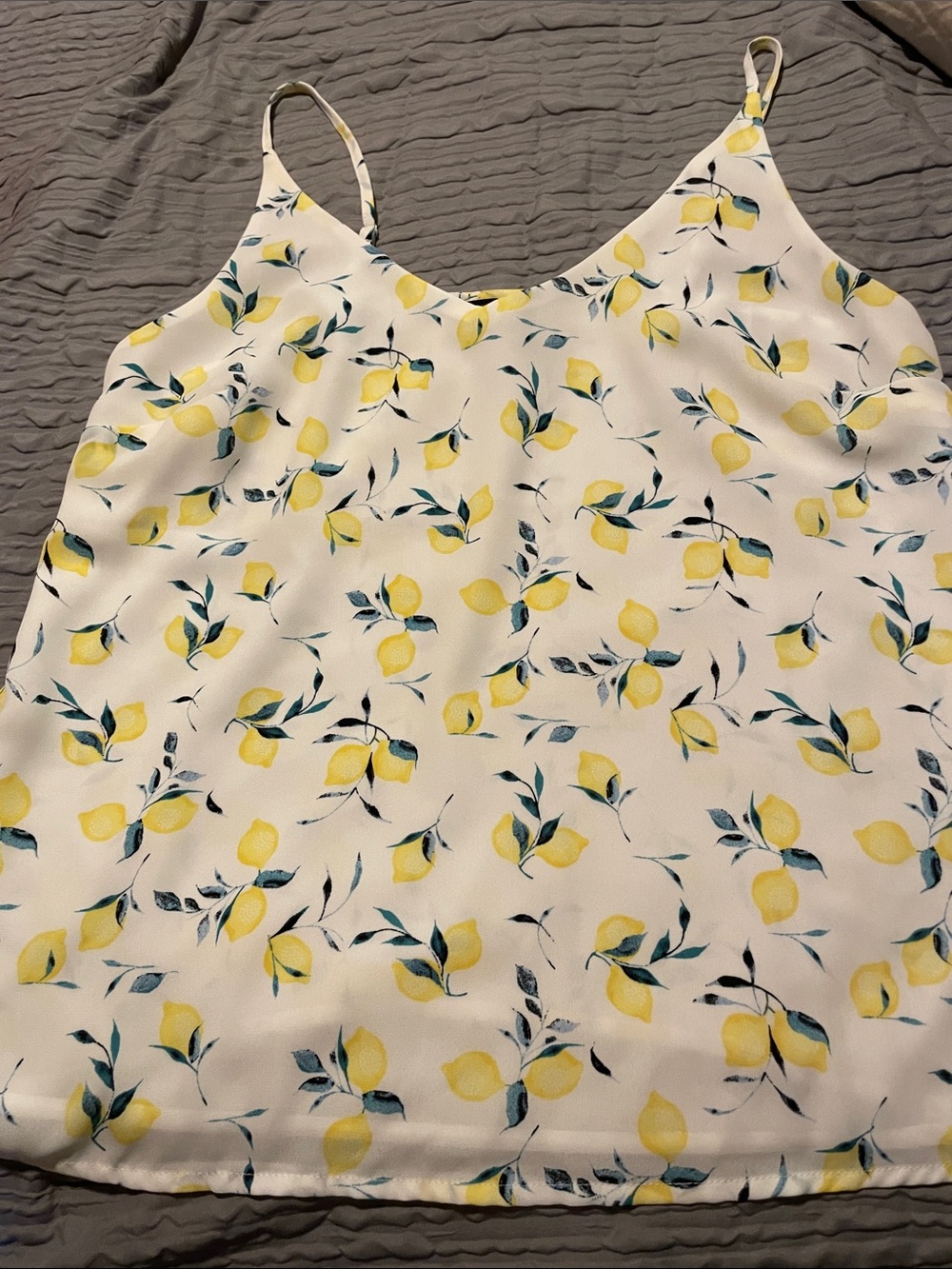 Banana Republic White Lemon-Print with adjust Spaghetti Strap Camisole, size S